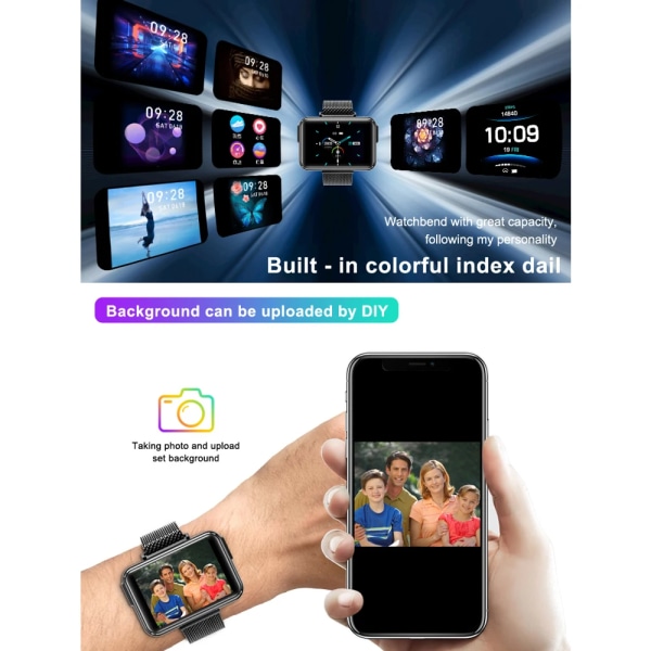 TWS Wireless BT Headset Smart Watch Dam Herr 1,4 tum Blue Tooth Call Fitness Musik Sport Smartwatches 2 i 1 för Android iOS JM08 BKBGS