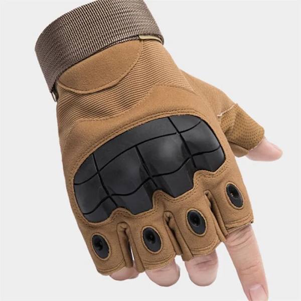 Fingerlösa handskar för cykel Taktiska handskar för män Militärskytte Paintball Motorcykelhandskar Combat Hard Knuckle Glove Style2 Khaki M