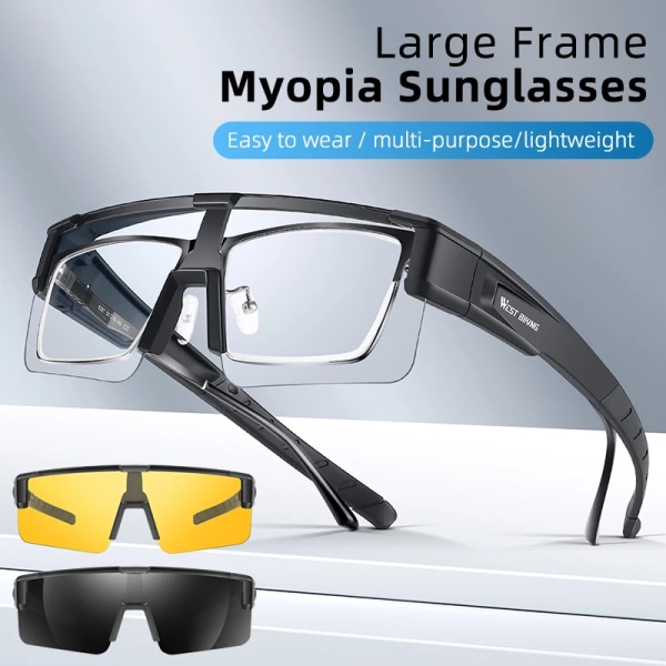 WEST BIKING Photochromic Myopic Fit Over Solglasögon Unisex Cykelglasögon Polariserade körglasögon UV400 Fiskecykelglasögon Red x Polarized