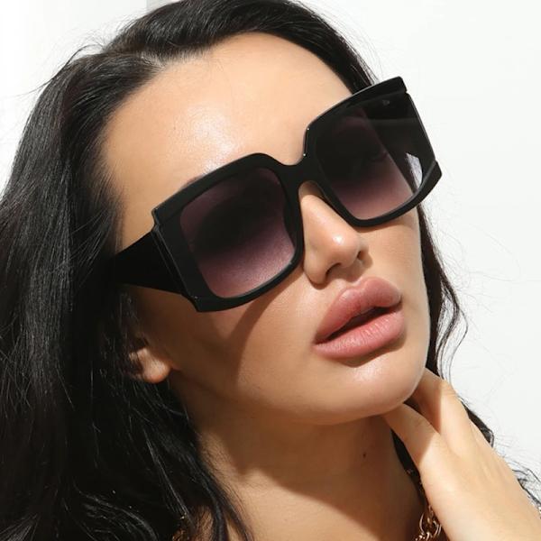 Fyrkantiga överdimensionerade Vita Rosa Solglasögon För Kvinnor Nytt Mode Stor Ram Gradient Solglasögon Dam Uv400 Shade Svart Leopard Tea As picture