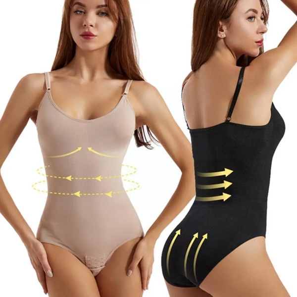 Sömlös Shapewear Body för kvinnor Magkontroll Butt Lifter Body Shaper Osynlig under klänning Bantningsrem String Unde I3J1 Khaki L
