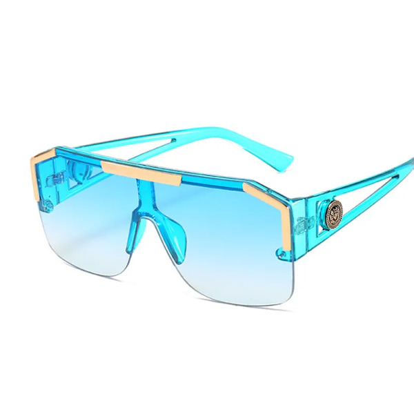 Lyxiga överdimensionerade solglasögon för man Märkesdesigner Stor ram Gradient solglasögon för kvinna mode Hög kvalitet Oculos De Sol Blue as picture