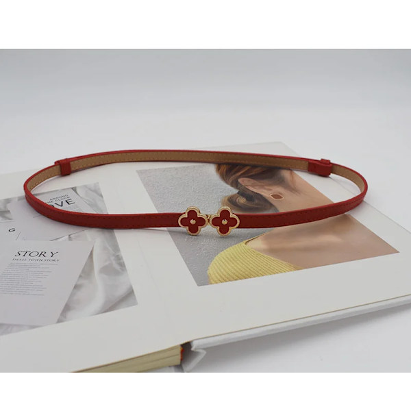 Bältesklänning Enkel mångsidigt mode för kvinnor Läderbälte Tunt Skinny Justerbar matt midjeband Bältkklänning Tillbehör Matte Red 96X1CM