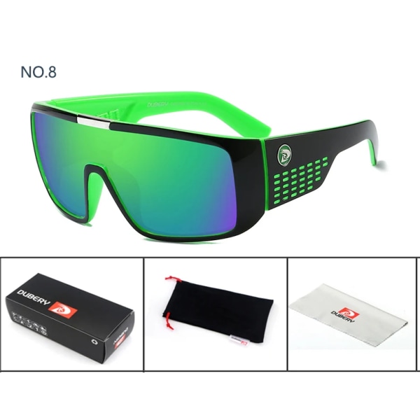 DUBERY Solglasögon Herr Retro Man Goggle Färgglada Solglasögon För Herr Modemärke Lyx Spegel Överdimensionerade solglasögon UV400 C8 D2030