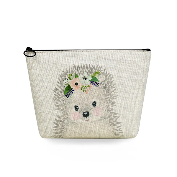 2022 tecknad igelkottsblomma printed kosmetisk väska för kvinnor Harajuku Casual Makeup-väskor Bärbar rese-toalettväska Case sn5719 Hedgehog Bag