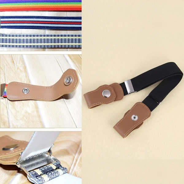 Barns osynliga bälte utan spänne Stretch canvasbälte för pojkar Flickor utan spänne Sömlös justerbar lazy elastisk midjeband A07 childen 1 pc