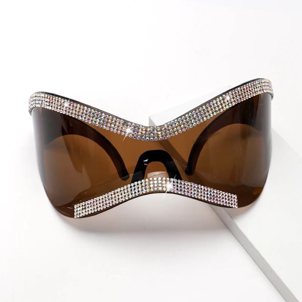 Oversized Punk Sport Solglasögon Nya Kvinnor Män Lyxigt Märke Designer Solglasögon Goggle Kvinna UV400 Black Shades Glasögon Oculos Style B3 As Shown