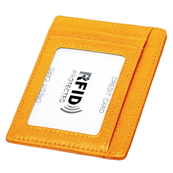 Case Pengafodral RFID Blockering Smal Minimalistisk Kreditkortshållare Små ficka Plånböcker för män Kvinnor Yellow