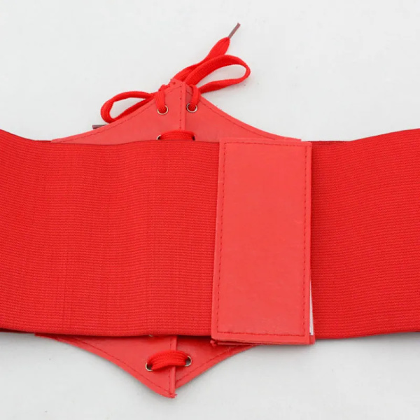 2020 Korsett Wide Pu Läder Slimming Body Bälten för kvinnor Elastiska hög midja bälten cinto sobretudo feminin ceinture femme fajas Red 68-80cm