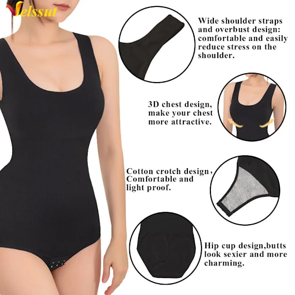 Velssut Body Shapewear för kvinnor Magkontroll String Platt Mage Underkläder Bantning Body Shaper Väst Dam Midja Shapewear SF2392-A(.185) XS S(.185)