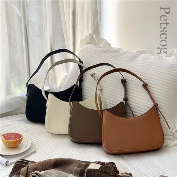 Väskor För Kvinnor Mode Pu Läder Dragkedja Underarm Väska Dam Enkel Design Casual Travel Handväska Bolsas Wine red