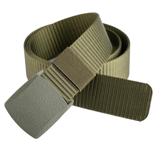 Militär automatiskt spänne för män Nylon Utomhusjakt Multifunktionellt taktiskt canvasbälte Högkvalitativt militärbälte för män AyGn 120cm