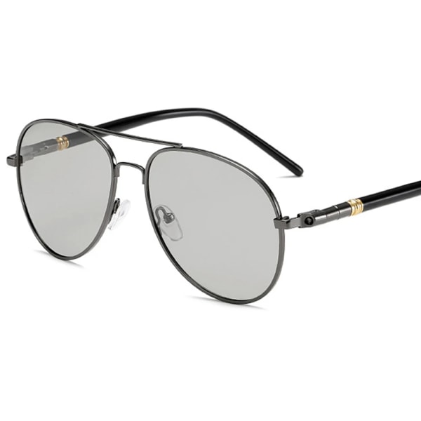 Lyxiga polariserade solglasögon för män Körsolglasögon för män Kvinnor Märkesdesigner Man Vintage Svarta Pilotsolglasögon UV400 2-Gun-Discoloratio As Picture