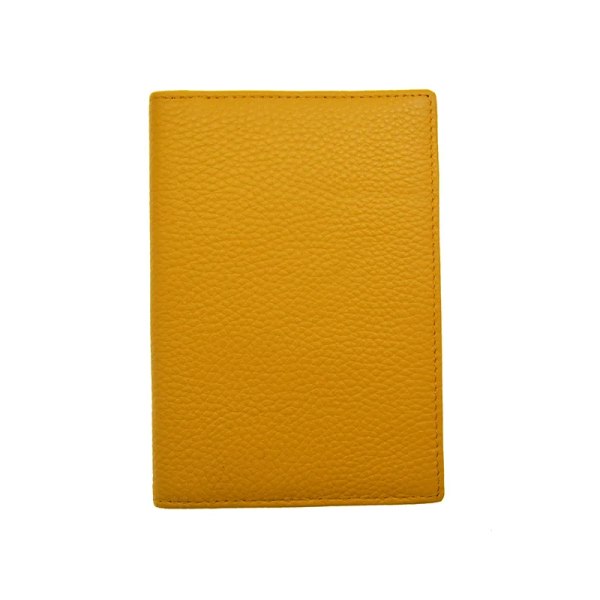 Äkta läder Litchi Grain Passport Hållare Mjuk Solid Blank Candy Color Cover för passfodralet Case för anpassat namn/logotyp yellow