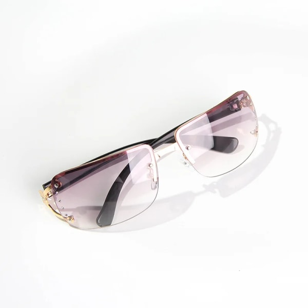 Mode Steampunk Solglasögon Kvinnor Y2K Cykling Sport Punk Goggle Lyx Designer Solglasögon Män Brand Shades Diamond Eyewear gray Other