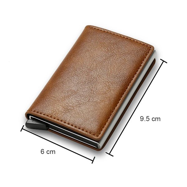 Anti Rfid Kreditkortshållare Smart Minimalistisk Plånboksficka Män Kvinnor Smal Korthållare Bank Säkert Case Bronze(Name Service)