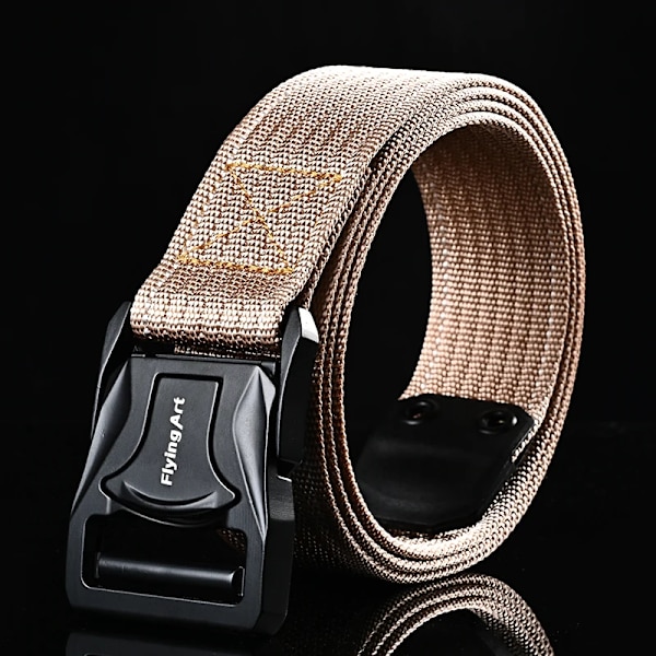 Herrbälte Army Style Stridsbälten Quick Release Militär Utomhusträning Jakt Vandring Casual Midjeband Nylon Taktiskt bälte ka qi se 125cm