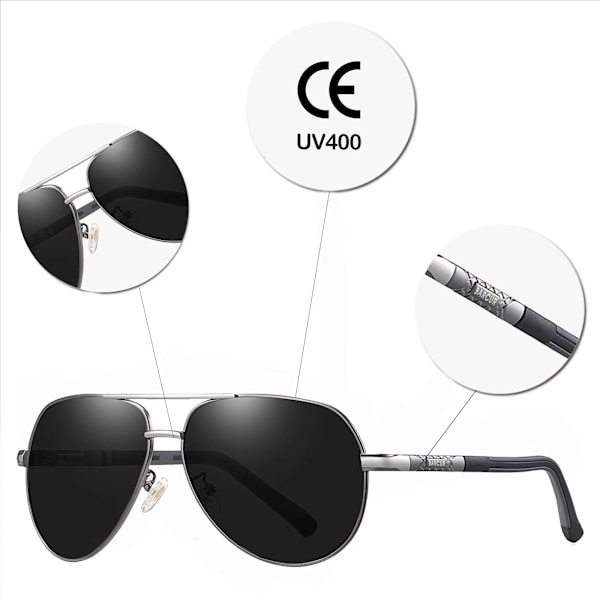 BARCUR Solglasögon för män Polarized UV400 Skydd Körning Solglasögon Kvinnor Man Oculos de sol Gun Gray BARCUR
