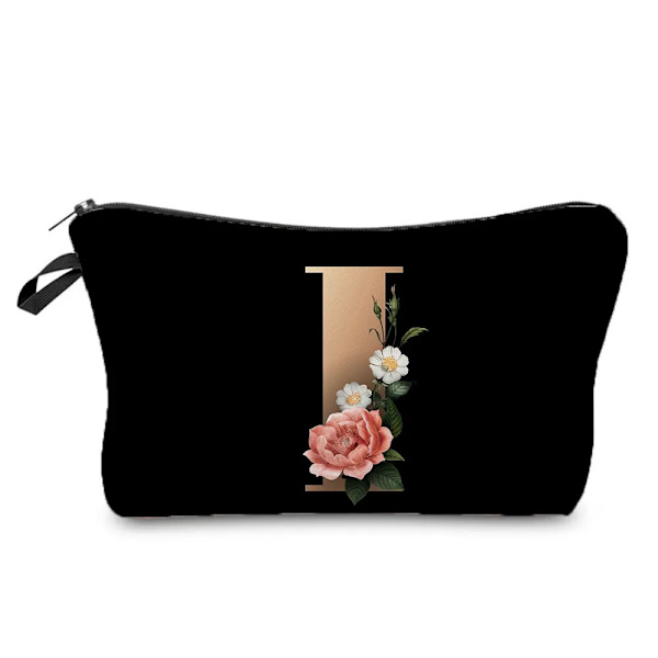 26 Initialer Blomma Kosmetikväska A-Ö Bokstav Sminkväskor Kvinnor Resor Brudtärna Present Dam Bärbar Skönhetsväska Case hz3392 Letter Bag