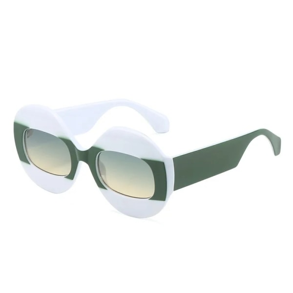 GM LUMIAS Nytt i ovala solglasögon för män Kvinnor Mode Hip Hop manliga nyanser Glasögon Lyx varumärkesdesign Kvinnliga solglasögon w green-green yellow as picture shows