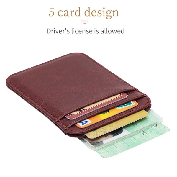 Mini PU Läder ID Visitkortshållare Kvinnor Män Multi Slot Slim Enfärgad Körkortsväska Case Kreditkortsväska Red