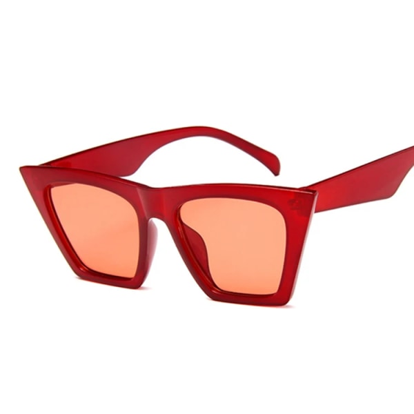 Mode Fyrkantiga Solglasögon Kvinna Designer Lyx Man/Kvinna Cat Eye Solglasögon Klassiska Vintage UV400 Utomhus Oculos De Sol Red
