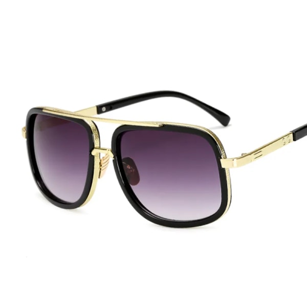 Klassisk märkesdesigner Flat Top Spegel Solglasögon Fyrkantiga Guld Man Kvinna Superstar Oversized Män Solglasögon Kvinnor Leopard Gold