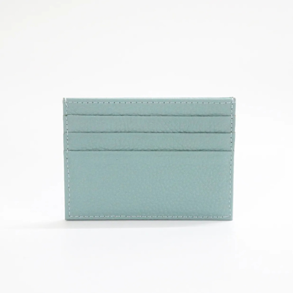 Kreditkortshållare i läder Custom Initial Holder Personlig Initial Slim Wallet Monogram Namn Plånbok Korthållare DIY Christmas light blue
