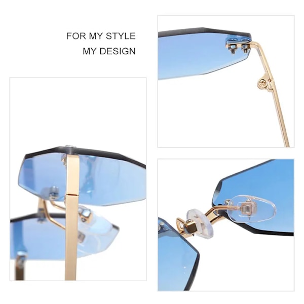 CATERSIDE Fashion Lady Solglasögon Irregular Trend Solglasögon utan bågar Polygon Small Ram Glasögon Oculos De Sol UV400 C05 As Photos Showing