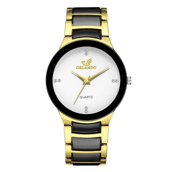 2022 Par Klockor Män Rostfritt stål Watch Relogio Masculino Man Mode Casual Business Armbandsur Dam Klocka Hot WHITE BIG