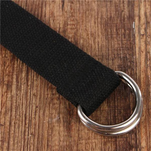 Mode bälte för män/kvinnor D-format dubbelringspänne Enkelt solid bomullscanvas All-match unisex canvasbälten Midjebälte lyx Light grey 100cm