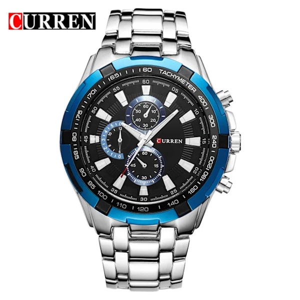 Curren Brand Herr Klockor Lyx Sport Quartz-Watch 30M vattentäta klockor herr helt rostfritt stål Herr Armbandsur relojes 8023U