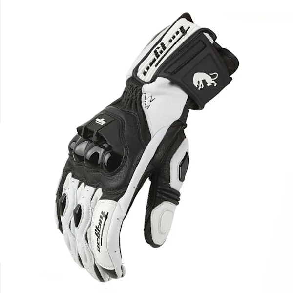 Professionella Motorcykelhandskar Röd Vit Off-Road Racing Motos Resistenta Utomhus Luvas Svarta Suvar Full Lång Stil Black M