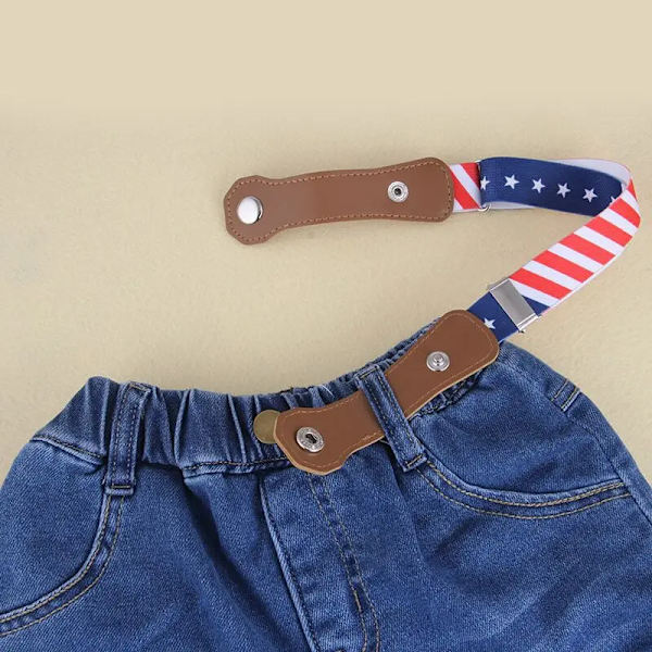 Barns osynliga bälte utan spänne Stretch canvasbälte för pojkar Flickor utan spänne Sömlös justerbar lazy elastisk midjeband A07 childen 1 pc