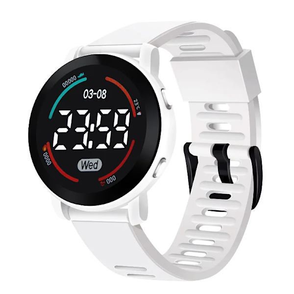 Damklockor Led Digital Elektronisk Watch Herr Utomhussport Casual Slim Mjuk Silikon Damarmbandsur Reloj Digital Mujer White  800