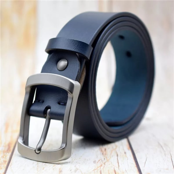 Herrbälte Koläderbälte för män Svart/lila/grönt/kaffe/blått/rött 3,8 cm brett byxbälte för jeans Lyxigt designerbälte Black 105CM