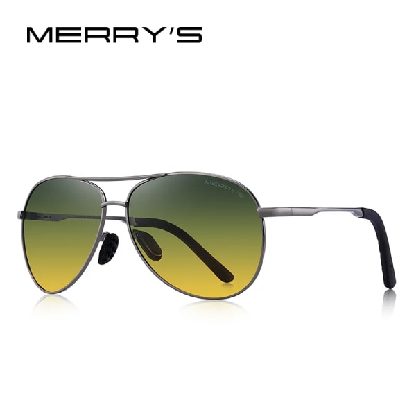 MERRYS DESIGN Herr Klassiska Pilot Polariserade Solglasögon Herr Driving Shield Night Vision Solglasögon UV400 Skydd S8601 C09 G-Day Night