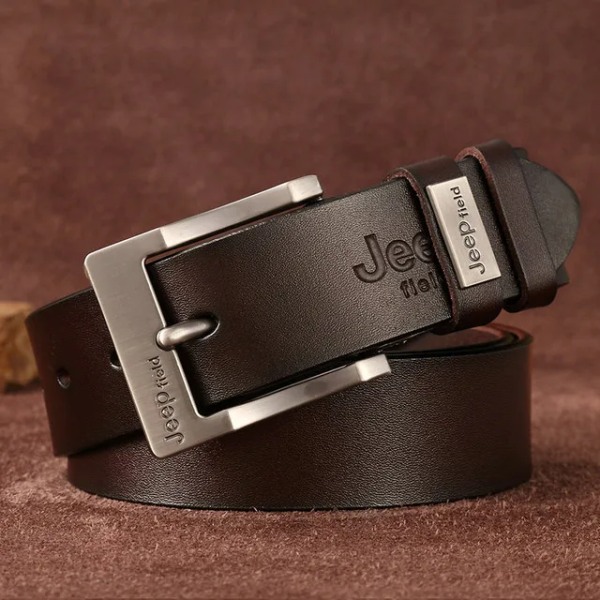 Lyxmärke Designer Bälte Herr Mode Äkta Läder Midjerem Legering Nål Spänne Herrbälte Cummerbunds Ceinture Homme 2022 JEEPFTJ-Coffee 120cm