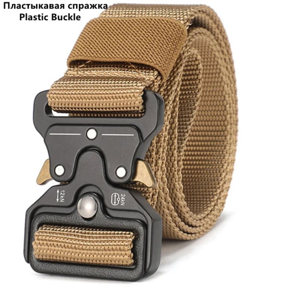 Män Bälte Utomhus Jakt Taktik Bälte Multi spänne Nylon Hög kvalitet Marine Corps Plastspänne Bälte Bred 3.0 Khaki 45to47inch