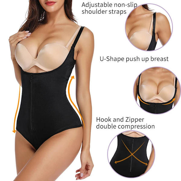 Efter födseln Gravidkläder Efter förlossningen Närmast Midja Bantning Body Kvinnor Magkontroll Underkläder Rumplyftare Trosor Black XL