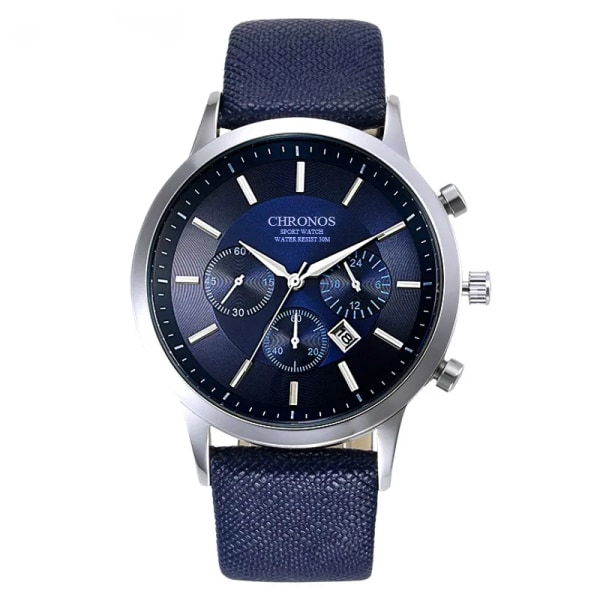 Män Casual Sport Business Armbandsur Mode Läder Militär Quartz Watch for Man Klänning Analog watch med datum CH0401