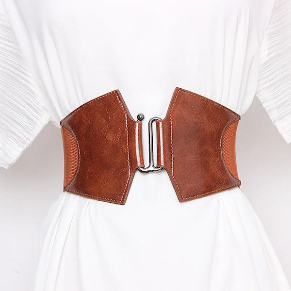 Plus size Elastiskt korsettbälte Kvinnlig midja Breda bälten för kvinnor Designer högkvalitativ Stretch Cummerbunds Klänning Midjeband camel belt 69x7.5 cm