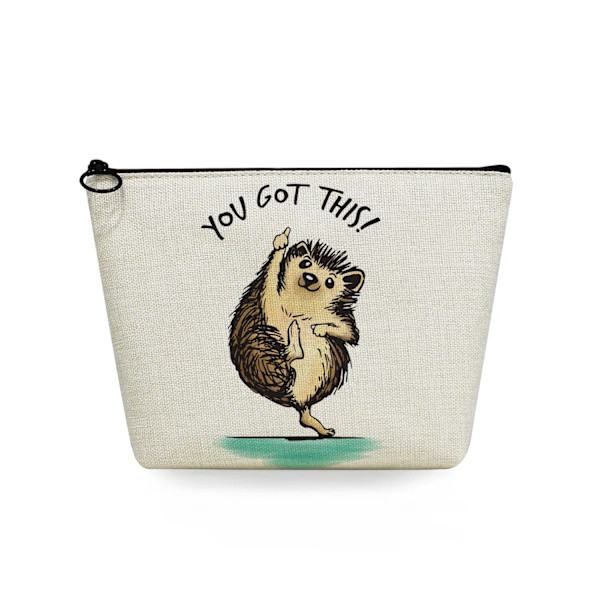 2022 tecknad igelkottsblomma printed kosmetisk väska för kvinnor Harajuku Casual Makeup-väskor Bärbar rese-toalettväska Case sn5713 Hedgehog Bag
