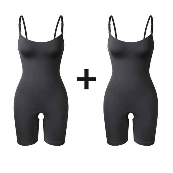 Shapewear för kvinnor Waist Trainer Seamless Body Shaper Briefer Faja Tummy Control Butt Lifter Black-2pieces L