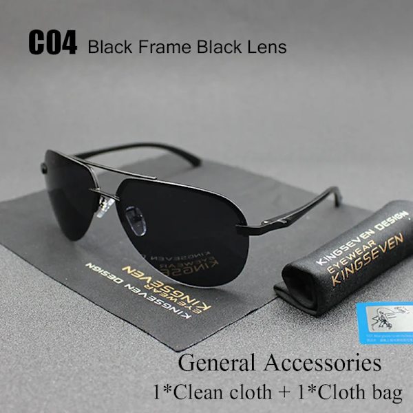 KINGSEVEN Aluminium Magnesium Polarized Solglasögon Herr Driver Mirror Solglasögon Man Fiske Dam Glasögon För Herr C04 General package Orignal