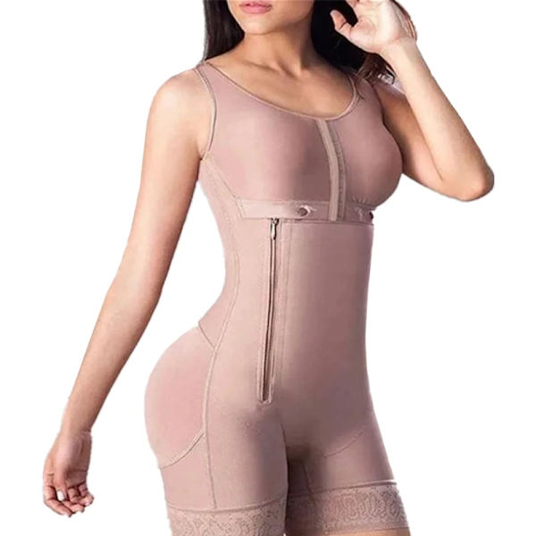 Dam Fajas Colombianas Front Krokar Waist Trainer Kroppsformare Magen Smalning Shapewear med BH Underkläder Корсет SKims skin S