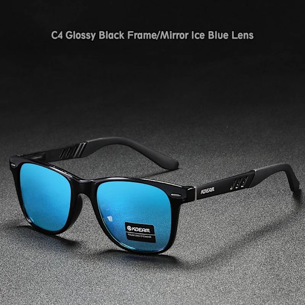 KDEAM Photochromic and Polarized Solglasögon Herr Navigation Aluminium Magnesium Båge Herrglasögon UV400 Night Vision Goggles C4 ice blue lens