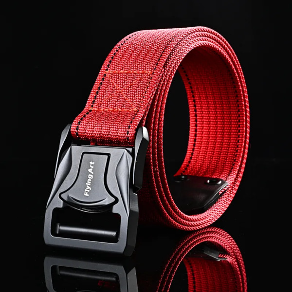 Herrbälte Army Style Stridsbälten Quick Release Militär Utomhusträning Jakt Vandring Casual Midjeband Nylon Taktiskt bälte hong hei xian 115CM