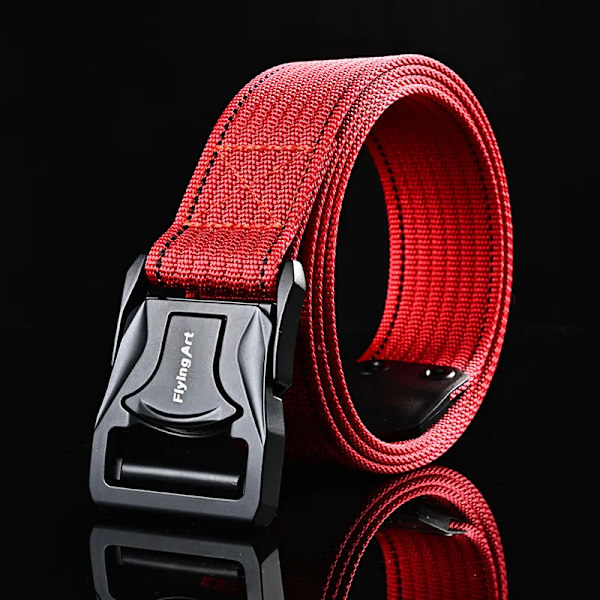 Herrbälte Army Style Stridsbälten Quick Release Militär Utomhusträning Jakt Vandring Casual Midjeband Nylon Taktiskt bälte hong hei xian 125cm