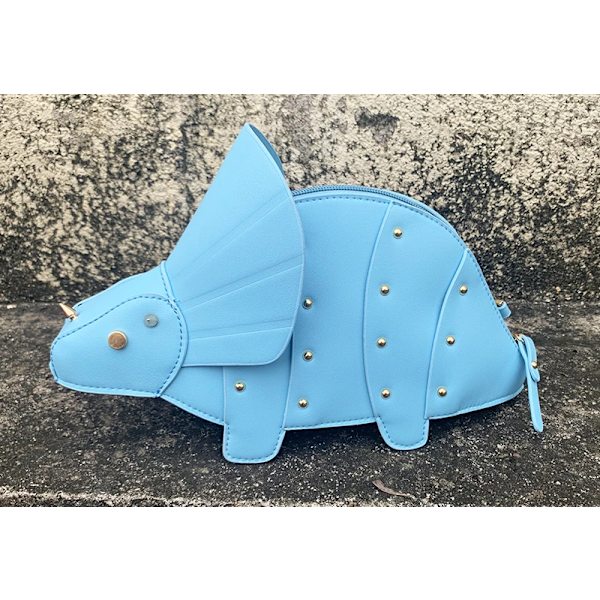 Triceratops Mini Crossbody-väska för kvinnor Plånböcker och handväskor Mode Axelkedja Kedjeväska Clutch Chic Girl's Designer-väskor Sky Blue